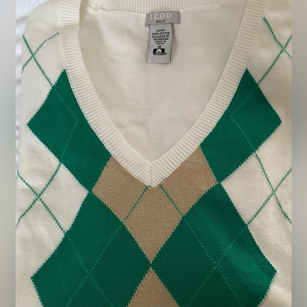 IZOD.. 2-WOMENS ARGYLE V-NECK SWEATERS - Picture 9 of 16